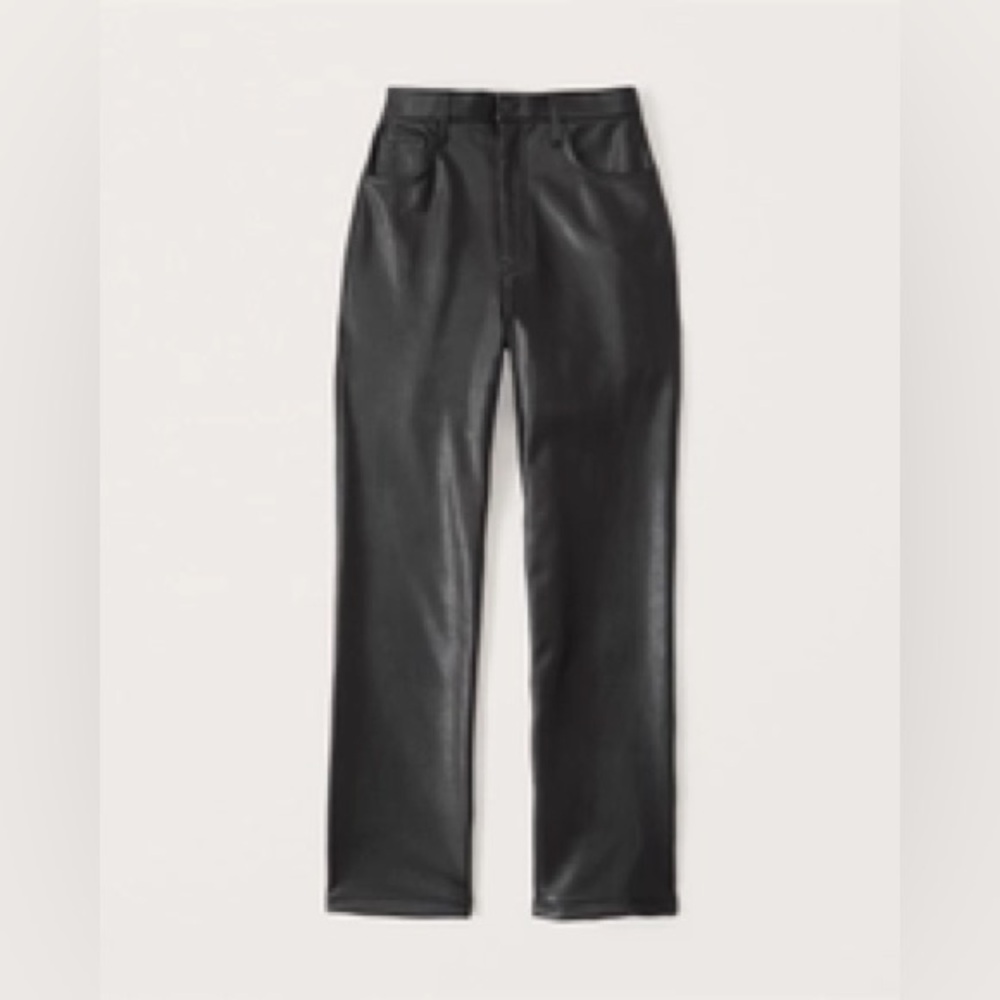 Abercrombie Curve Love Vegan Leather 90s Straight Pants
